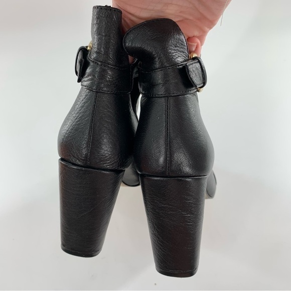 Chinese laundry ankle booties 5.5 36 Bizarre black leather buckle chunky boots - Picture 6 of 12